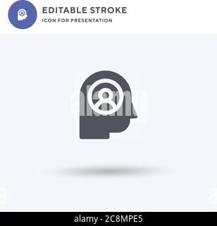 Schizophrenia icon vector, filled flat sign, solid pictogram isolated on white, logo illustration. Schizophrenia icon for presentation. Stock Vector