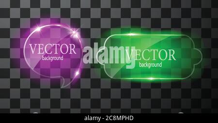 Glass vector button plane. Easy editable background Stock Vector