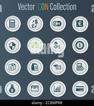 Currency exchange icons set Stock Vector