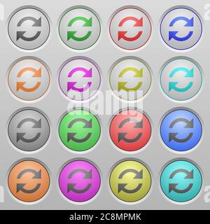 Set of refresh plastic sunk spherical buttons. Stock Vector