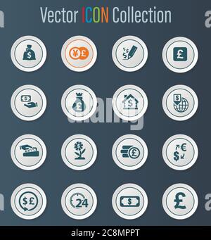 Currency exchange icons set Stock Vector
