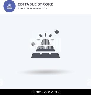 Gold icon vector, filled flat sign, solid pictogram isolated on white, logo illustration. Gold icon for presentation. Stock Vector