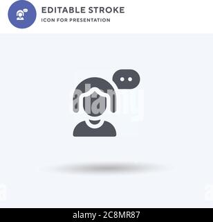Influencer icon vector, filled flat sign, solid pictogram isolated on white, logo illustration. Influencer icon for presentation. Stock Vector