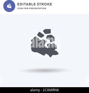 Canada icon vector, filled flat sign, solid pictogram isolated on white, logo illustration. Canada icon for presentation. Stock Vector