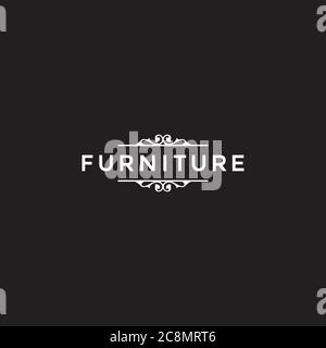 a simple Furniture wordmark logo design. Message us on FB / Instagram @victoireking if you need our help to put your business name into the design Stock Vector