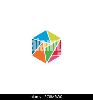 colorful Geometric logo / icon design Stock Vector