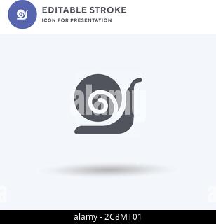 Snail icon vector, filled flat sign, solid pictogram isolated on white ...
