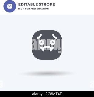 Nausea icon vector, filled flat sign, solid pictogram isolated on white, logo illustration. Nausea icon for presentation. Stock Vector