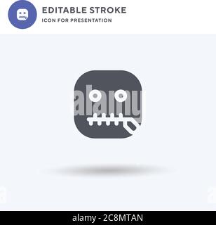 Zipped icon vector, filled flat sign, solid pictogram isolated on white, logo illustration. Zipped icon for presentation. Stock Vector