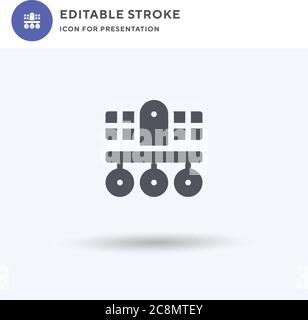 Space Robot icon vector, filled flat sign, solid pictogram isolated on white, logo illustration. Space Robot icon for presentation. Stock Vector