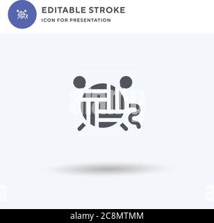 Knitting icon vector, filled flat sign, solid pictogram isolated on white, logo illustration. Knitting icon for presentation. Stock Vector