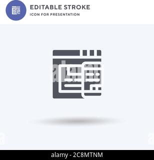Tabs icon vector, filled flat sign, solid pictogram isolated on white, logo illustration. Tabs icon for presentation. Stock Vector