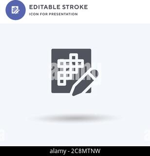 Crossword icon vector, filled flat sign, solid pictogram isolated on white, logo illustration. Crossword icon for presentation. Stock Vector