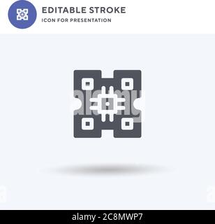 Processor icon vector, filled flat sign, solid pictogram isolated on white, logo illustration. Processor icon for presentation. Stock Vector