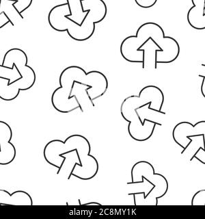 Digital service icon in flat style. Network cloud vector illustration on white isolated background. Computer technology seamless pattern business conc Stock Vector