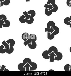 Digital service icon in flat style. Network cloud vector illustration on white isolated background. Computer technology seamless pattern business conc Stock Vector