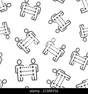 People referral icon in flat style. Business communication vector illustration on white background. Reference teamwork seamless pattern business conce Stock Vector