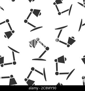 Lamp icon in flat style. Lightbulb vector illustration on white isolated background. Electricity seamless pattern business concept. Stock Vector