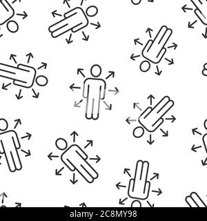 Mind awareness icon in flat style. Idea human vector illustration on white isolated background. Customer brain seamless pattern business concept. Stock Vector