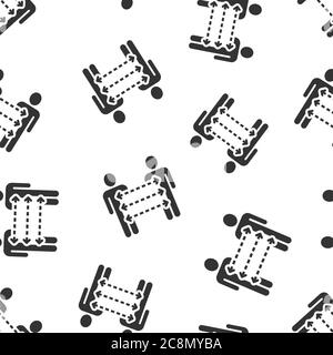 People referral icon in flat style. Business communication vector illustration on white background. Reference teamwork seamless pattern business conce Stock Vector