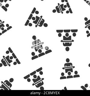 People on podium icon in flat style. Speaker vector illustration on white isolated background. Audience orator seamless pattern business concept. Stock Vector