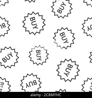 Online shopping star icon in flat style. Buy button vector illustration on white isolated background. E-commerce seamless pattern business concept. Stock Vector