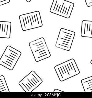 Barcode icon in flat style. Product distribution vector illustration on white isolated background. Bar code seamless pattern business concept. Stock Vector