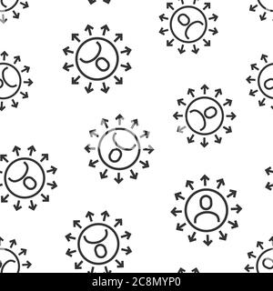 Mind awareness icon in flat style. Idea human vector illustration on white isolated background. Customer brain seamless pattern business concept. Stock Vector