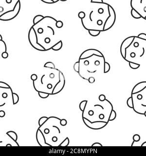 Helpdesk icon in flat style. Headphone vector illustration on white isolated background. Chat operator seamless pattern business concept. Stock Vector