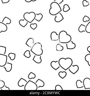 Heart icon in flat style. Love vector illustration on white isolated background. Romantic seamless pattern business concept. Stock Vector