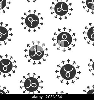 Mind awareness icon in flat style. Idea human vector illustration on white isolated background. Customer brain seamless pattern business concept. Stock Vector