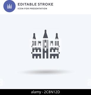Brussels Town Hall icon vector, filled flat sign, solid pictogram isolated on white, logo illustration. Brussels Town Hall icon for presentation. Stock Vector