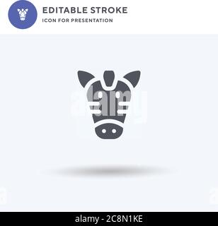Zebra icon vector, filled flat sign, solid pictogram isolated on white ...