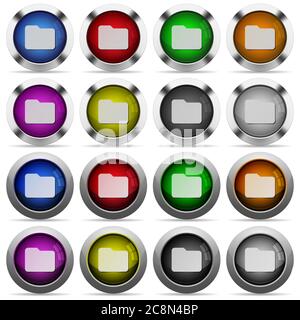 Set of folder glossy web buttons. Arranged layer structure. Stock Vector