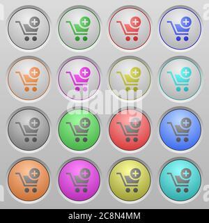 Set of Add to cart plastic sunk spherical buttons. Stock Vector