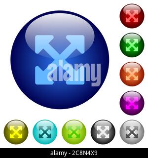 Set of color resize full alt glass web buttons. Stock Vector