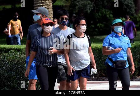 Orlando, United States. 25th July, 2020. People wearing face masks as a ...
