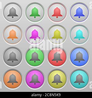 Set of bell plastic sunk spherical buttons. Stock Vector