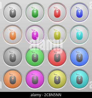 Set of Computer mouse plastic sunk spherical buttons. Stock Vector