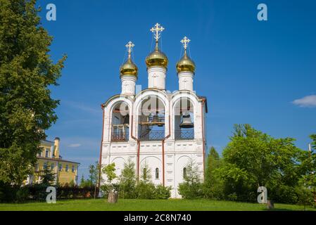 Belfry of St. Nicholas Pereslavl convent on a sunny July day. Pereslavl-Zalessky, Golden Ring of Russia Stock Photo