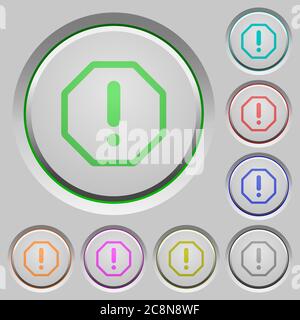 Set of color error sunk push buttons. Stock Vector