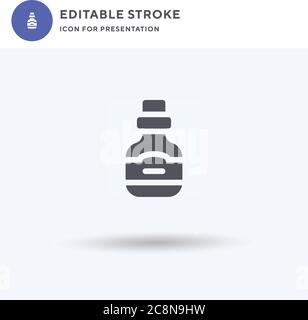 Rum icon vector, filled flat sign, solid pictogram isolated on white ...