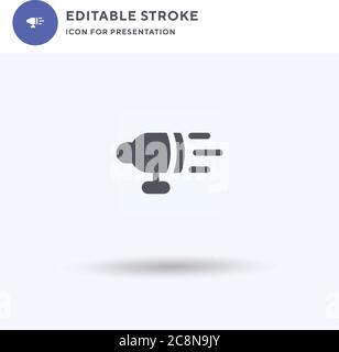 Headlight icon vector, filled flat sign, solid pictogram isolated on white, logo illustration. Headlight icon for presentation. Stock Vector