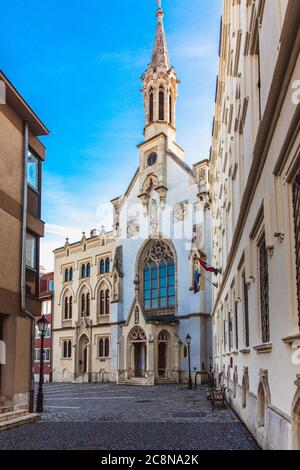 Sopron, Hungary - October 2018: Goat The Blessed Mary Benedictine Church in Sopron on main square, Hungary Stock Photo