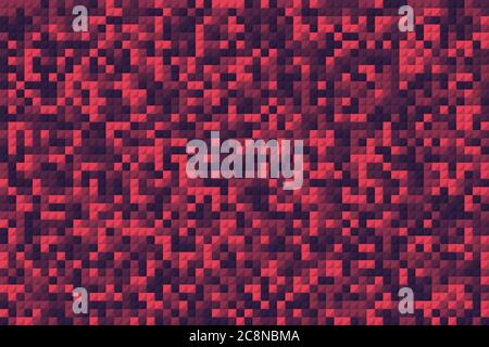 red mosaic squares like pixel background Stock Vector