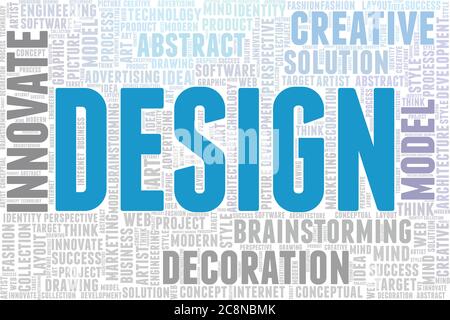 Design word cloud isolated on a white background. Stock Vector