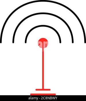 thin line wifi signal icon isolated on white Stock Vector