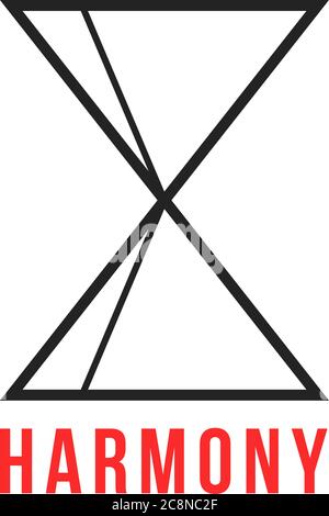 thin line balanced figure like harmony logo Stock Vector