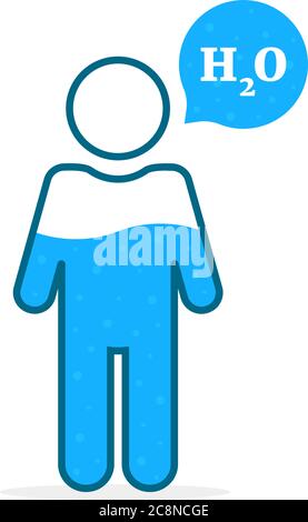 outline stick figure like water percentage level Stock Vector