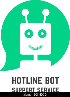 green hotline bot logo like support service Stock Vector